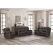 Leon Matteo Smokey Gray Leather Power Reclining Living Room Set with USB Charging