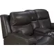 Leon Matteo Smokey Gray Leather 77" Triple Power Reclining Console Loveseat with USB Charging