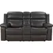 Leon Matteo Smokey Gray Leather Power Reclining Living Room Set with USB Charging
