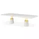 Carmela Shimmer Ivory 113" Extendable Rectangular Dining Table