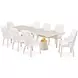Carmela Shimmer Ivory 113" Extendable Rectangular Dining Table