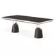 Carmela Glossy Charcoal Sand 113" Extendable Rectangular Dining Table