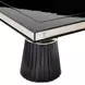 Carmela Glossy Charcoal Sand 113" Extendable Rectangular Dining Table