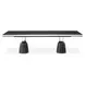 Carmela Glossy Charcoal Sand 113" Extendable Rectangular Dining Table