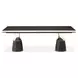 Carmela Glossy Charcoal Sand 113" Extendable Rectangular Dining Table