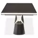Carmela Glossy Charcoal Sand 113" Extendable Rectangular Dining Table