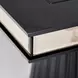 Carmela Glossy Charcoal Sand 113" Extendable Rectangular Dining Table