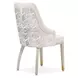 Carmela Shimmer Ivory and Almond Dining Arm Chair