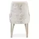 Carmela Shimmer Ivory and Almond Dining Arm Chair
