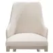 Carmela Shimmer Ivory and Almond Dining Arm Chair