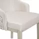 Carmela Shimmer Ivory and Almond Dining Arm Chair