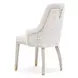 Carmela Shimmer Ivory and Almond Dining Arm Chair