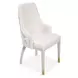 Carmela Shimmer Ivory and Almond Dining Arm Chair