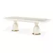 Lisbon Silken Matte Cream 113" Extendable Rectangular Dining Table