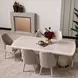 Lisbon Silken Matte Cream 113" Extendable Rectangular Dining Table