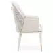 Lisbon Silken Matte Cream and Opal Dining Arm Chair