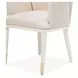 Lisbon Silken Matte Cream and Opal Dining Arm Chair