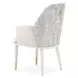 Lisbon Silken Matte Cream and Opal Dining Arm Chair