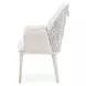 Lisbon Silken Matte Cream and Opal Dining Arm Chair