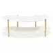 Sassani Pearl White and Gold Free Form Cocktail Table