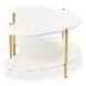 Sassani Pearl White and Gold Free Form Cocktail Table