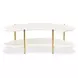 Sassani Pearl White and Gold Free Form Cocktail Table