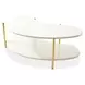 Sassani Pearl White and Gold Free Form Cocktail Table
