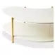 Sassani Pearl White and Gold Free Form Cocktail Table