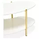 Sassani Pearl White and Gold Free Form Cocktail Table