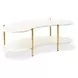 Sassani Pearl White and Gold Free Form Cocktail Table