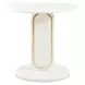 Sassani Pearl White and Gold Round End Table