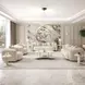 Sassani Pearl White and Gold Round End Table