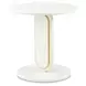 Sassani Pearl White and Gold Round End Table