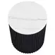 Colvin Black and White Round Marble Top Ocassional Table with Casters