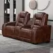 Chester Brown 74" Reclining Console Loveseat with USB Charging