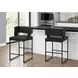 1248 Black Upholstered Bar Stool Set of 2