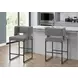 1249 Gray Upholstered Bar Stool Set of 2