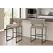 1250 Brown Upholstered Bar Stool Set of 2