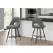 1253 Gray Upholstered Swivel Bar Stool Set of 2