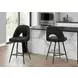 1258 Black Upholstered Swivel Bar Stool Set of 2