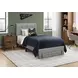 5900T Gray Twin Upholstered Storage Platform Bed