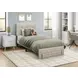 5901T Beige Twin Upholstered Storage Platform Bed