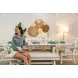 Miramar Sand and Stark White 96" Extendable Rectangular Dining Table with Self Storing Leaf