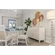 Miramar Sand and Stark White Round Glass Top Dining Room Set