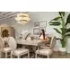 Miramar Sand and Stark White Round Glass Top Dining Room Set