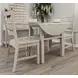 Geneva Distressed White Extendable Round Drop Leaf Dining Room Set