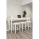 Miramar Stark White Rectangular Console Table with Stools and USB Charging