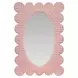Lillian Painted Pink Scalloped Edge Mirror
