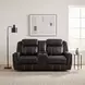 Littleton Black Double 76" Reclining Loveseat with Center Console
