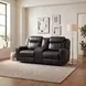 Littleton Black Double 76" Reclining Loveseat with Center Console